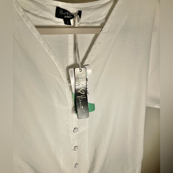 nwt velvet heart white lightweight breezy front-tie top small - Picture 2 of 3